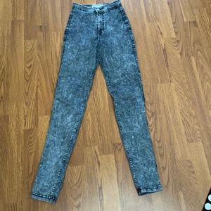 American apparel acid wash high waisted jeans xxs